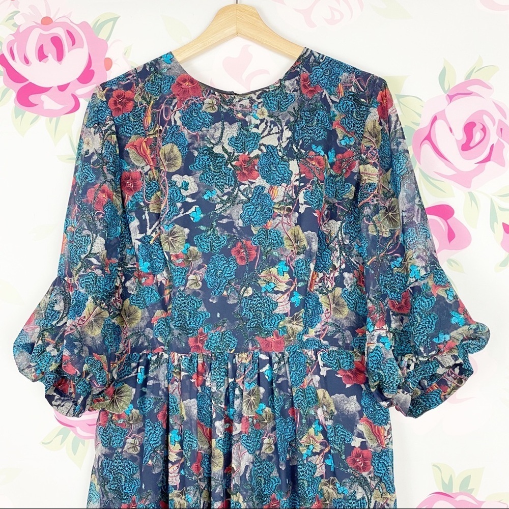 NEW Allyco Printed Floral Boho Romantic Maxi Dress - Picture 2 of 8